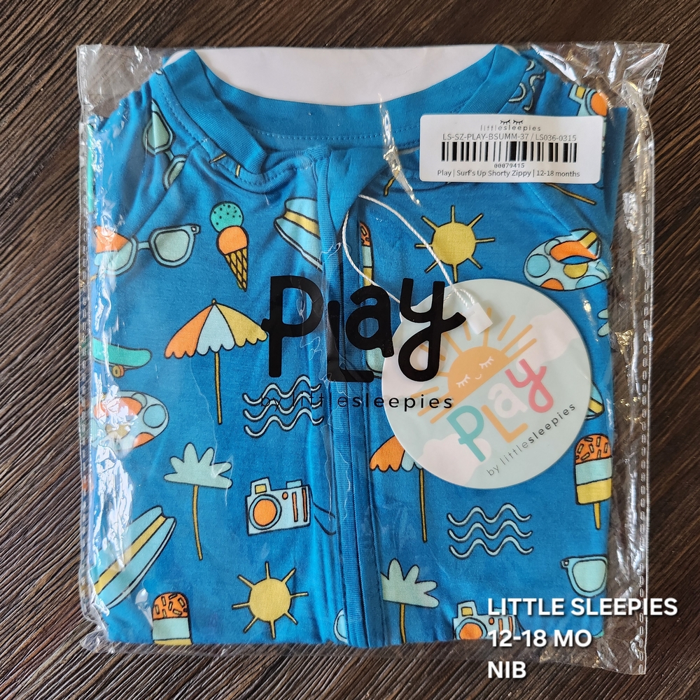 Little Sleepies Blue Shortie Romper